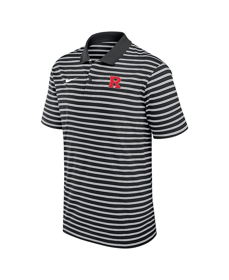 Nike Men's Black Rutgers Scarlet Knights Victory Stripe Performance Polo Shirt