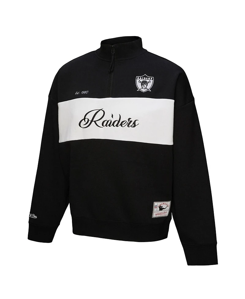 Mitchell & Ness Women's Black Oakland Raiders Quarter-Zip Jacket