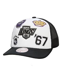 Mitchell & Ness Men's White/Black Los Angeles Kings Gridlock Trucker Adjustable Hat