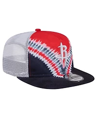 New Era Men's Black/Red Houston Rockets Throwback Dye Golfer Snapback Hat