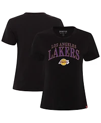 Sportiqe Women's Black Los Angeles Lakers Arcadia Boxy T-Shirt