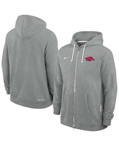 Nike Men's Heather Gray Arkansas Razorbacks 2025 Sideline Performance Full-Zip Hoodie
