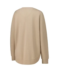 Pressbox Women's Tan Michigan Wolverines Poncho Fleece Pullover Sweatshirt