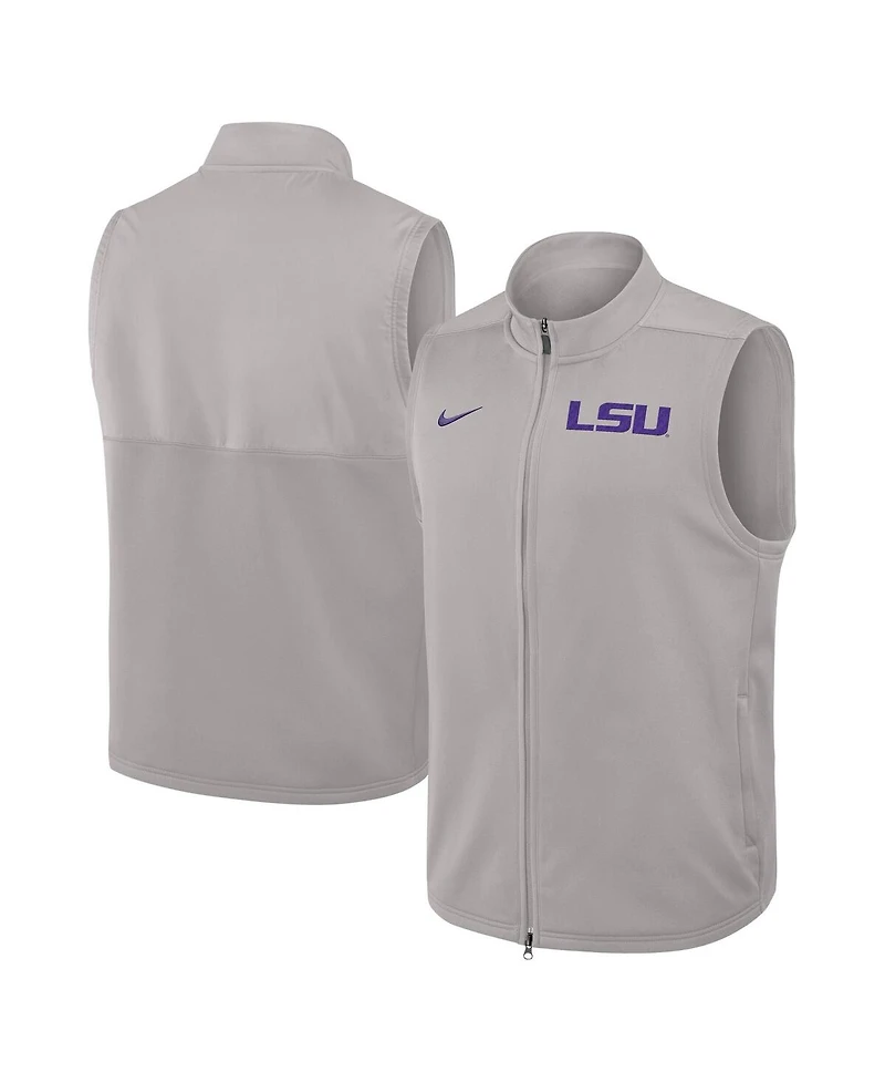 Nike Men's Gray Lsu Tigers Primetime Victory Performance Full-Zip Vest