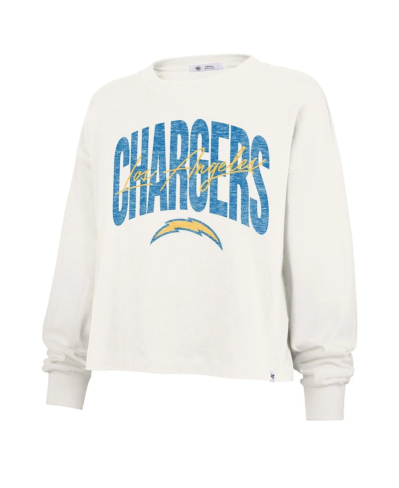 '47 Brand Women's Cream Los Angeles Chargers Muse Sydney Long Sleeve T-Shirt