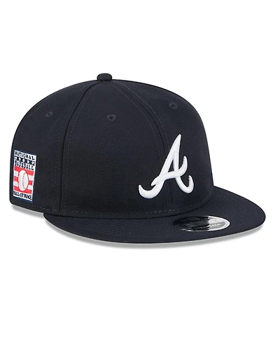 New Era Men's Navy Atlanta Braves Baseball Hall of Fame Retro Crown 9FIFTY Adjustable Hat