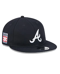 New Era Men's Navy Atlanta Braves Baseball Hall of Fame Retro Crown 9FIFTY Adjustable Hat