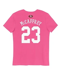 Nike Big Girls Christian McCaffrey Pink San Francisco 49ers Player Name Number T-Shirt