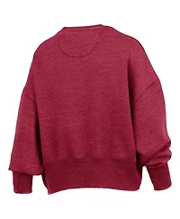 Pressbox Women's Crimson Alabama Tide Oversized Waist-Length Crewneck Sweatshirt