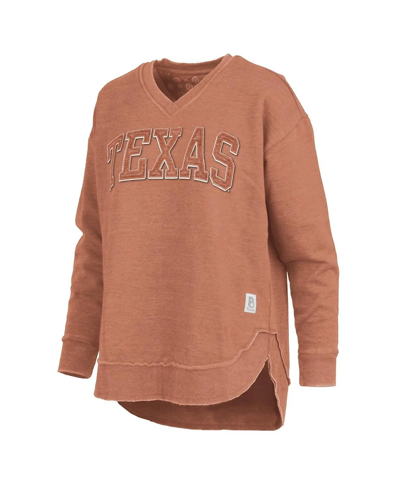 Pressbox Women's Texas Orange Longhorns Westin Poncho V-Neck Pullover Sweatshirt
