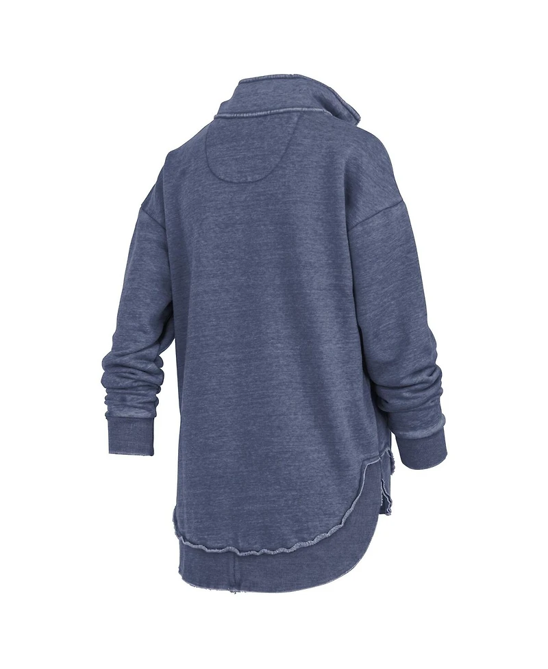 Pressbox Women's Navy Notre Dame Fighting Irish Northfork Sojourn Poncho Quarter-Zip Sweatshirt