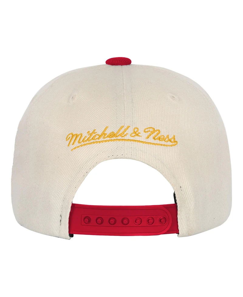 Mitchell & Ness Big Boys and Girls Cream/Red Kansas City Chiefs Across the Board Vintage Snapback Hat