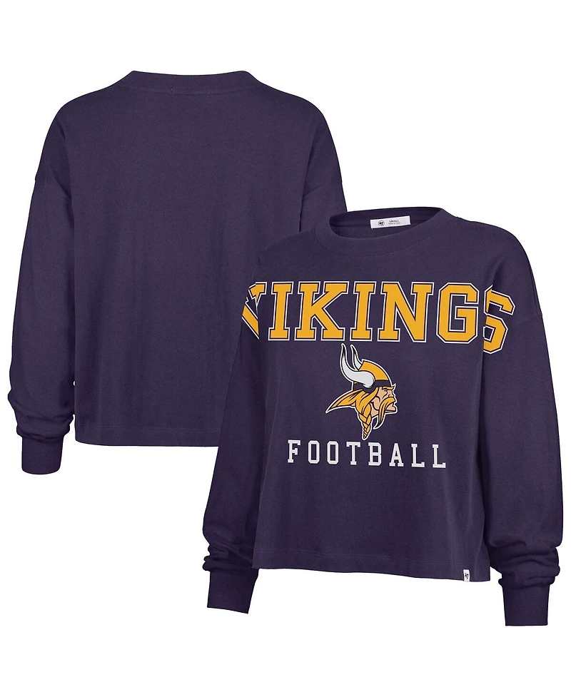 '47 Brand Women's Purple Minnesota Vikings Outreach City Oversized Long Sleeve T-Shirt