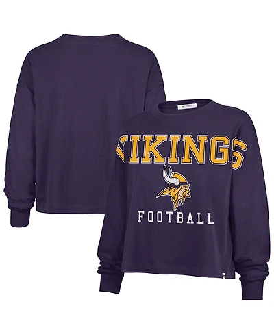'47 Brand Women's Purple Minnesota Vikings Outreach City Oversized Long Sleeve T-Shirt