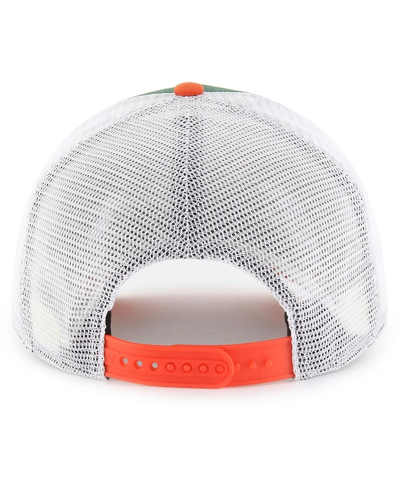 '47 Brand Big Boys and Girls Green/Orange Miami Hurricanes Super Stripe Hitch Adjustable Trucker Hat