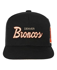 Mitchell & Ness Big Boys and Girls Black Denver Broncos Cream Team Script Snapback Hat
