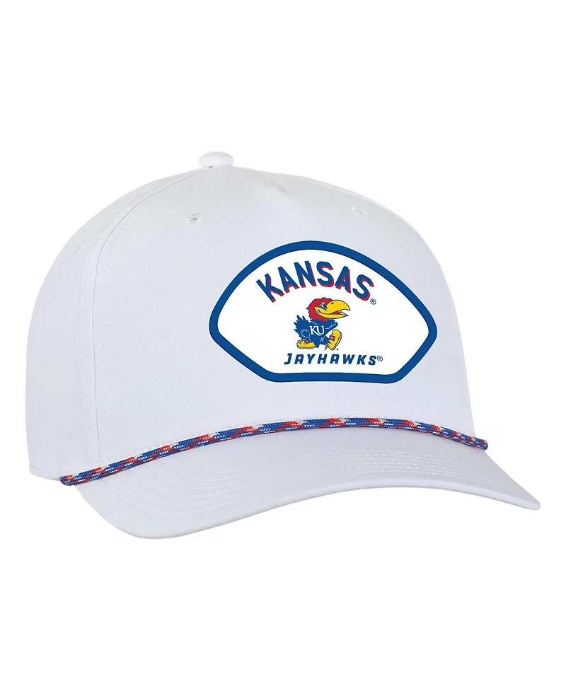 Ahead Men's White Kansas Jayhawks Alto Rope Adjustable Hat