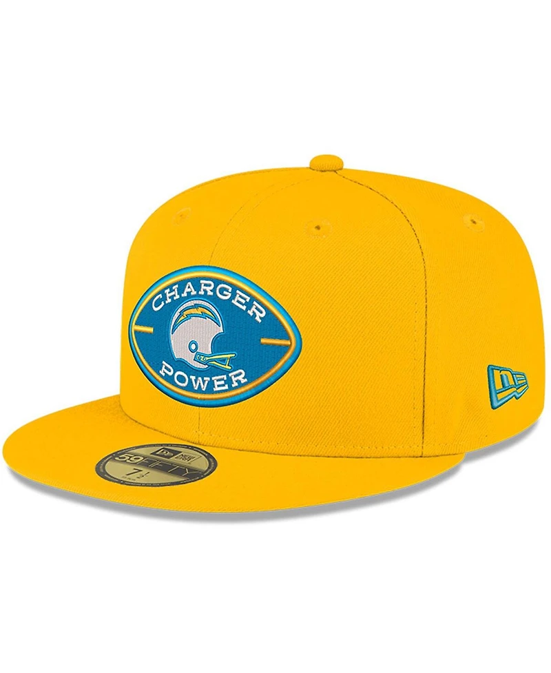 New Era Men's Gold Los Angeles Chargers Charger Power 59FIFTY Fitted Hat