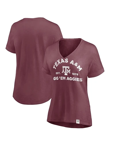 Fanatics Women's Maroon Texas A&M Aggies True Classics Slub Flowy V-Neck T-Shirt