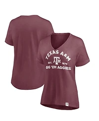Fanatics Women's Maroon Texas A&M Aggies True Classics Slub Flowy V-Neck T-Shirt