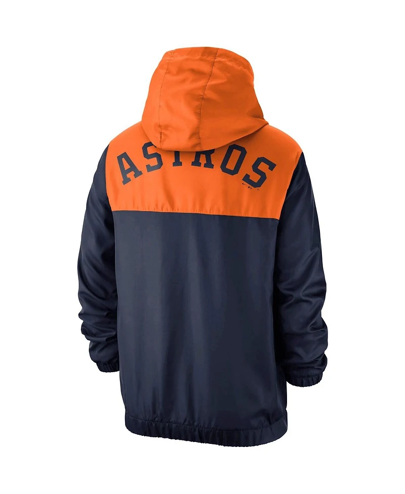Nike Men's Navy Houston Astros Anorak 1/2-Zip Pullover Hooded Jacket