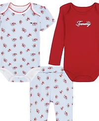 Tommy Hilfiger Baby Girls 3-Piece Bodysuits and Leggings Set