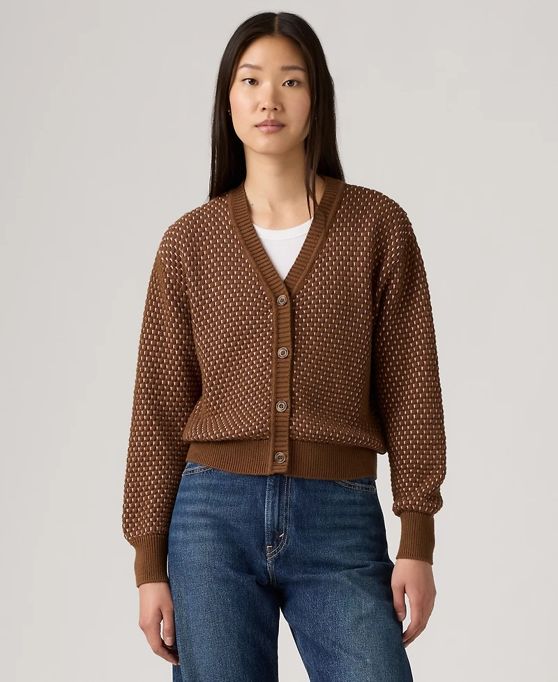 Levi's Women's Snowflake Long Sleeve Cardigan Sweater