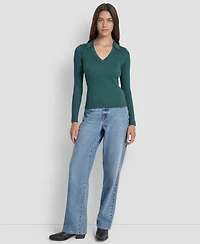 Dkny Jeans Women's Ribbed Long Sleeve Sweater
