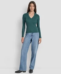 Dkny Jeans Womens Ribbed Long Sleeve Sweater Pxs Xl