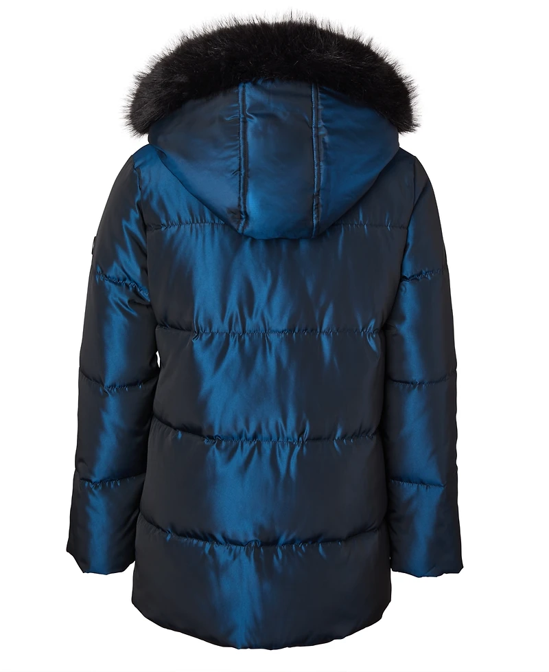 Kensie Girl Big Girls Iridescent Hooded Puffer Jacket