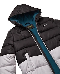 Ixtreme Big Boys Color Blocked Ripstop Puffer Jacket with Beanie