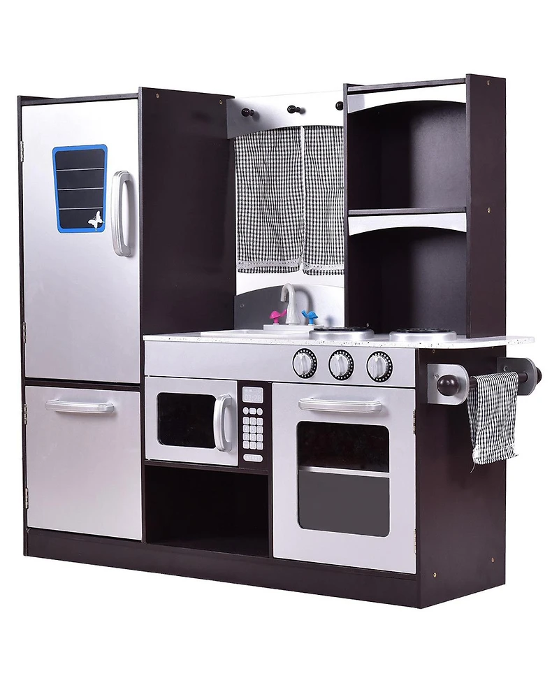 Akiudex Kids Wooden Modern Kitchen Cooking Pretend Play Set