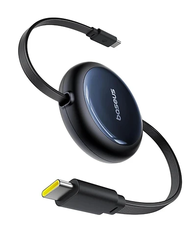 Baseus Retractable Usb C Cable, 100W 4.9ft Usbc to Usbc Fast Charging Cable, 6-Stage Length Preset Retractable Type C Charger Cord