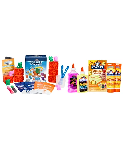 Elmer's Diy Slime & Squishy Toy Bundle: Squishies Minis Zoo Characters & Butter Slime Kit with Glow-in-the-Dark and Glitter Glue – Fun Arts & C