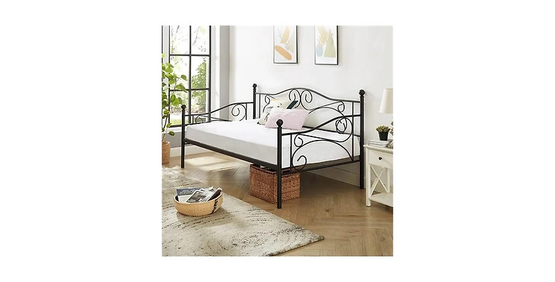 Slickblue Metal Daybed Frame with Heavy Duty Steel Construction, Classic Design