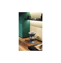 LeisureMod Aura Modern Plastic Side End Table, Indoor/Outdoor Use, Grey