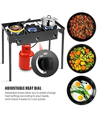 Portable Propane 225,000-btu 3 Burner Gas Cooker Outdoor Camp Stove Bbq