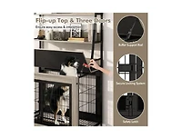 Akiudex 2-in-1 Dog Crate with Storage and Flip-Top Access