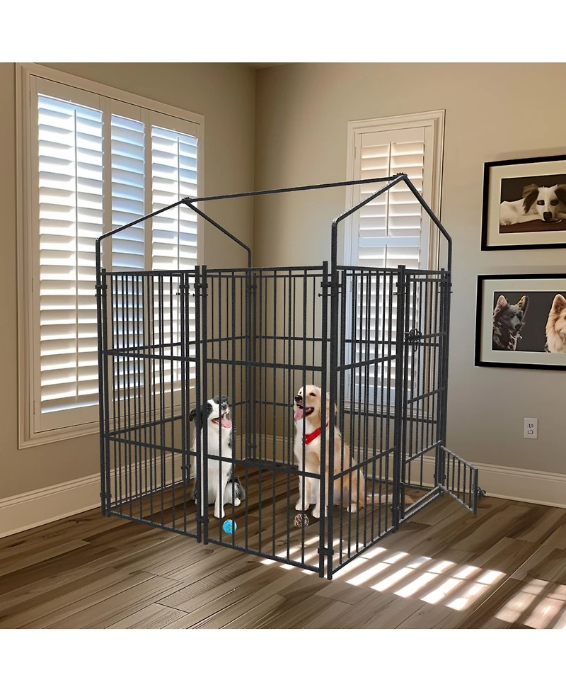 Bingopaw Waterproof Dog Kennel Outdoor Dog Playpen Enclosure with Roof,50x47.2x64.9''