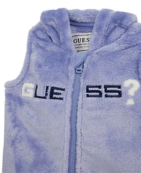Guess Baby Boys 3-Piece Long-Sleeve Bodysuit, Hooded Vest and Pant Set