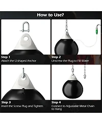 Akiudex Water-Filled Heavy Punching Bag with Hanging Chain for Boxing Training