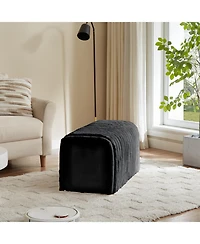 Aostirmotor 17 in. Storage Bench Pet Supplies Corduroy Bench Cat's nest to hide in