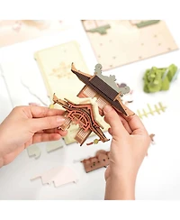 Robotime 3D Jigsaw Puzzle Diy Book Nook Kit,Diy Dollhouse Bookend Stand Diy Bookshelf Insert Decor Gift for Teen Adults, 4.3"7.5"9.8"