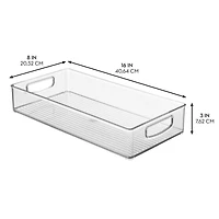 iDesign Stackable Pantry Storage Bin with Handles, Set of 2, Clear, Made in Usa