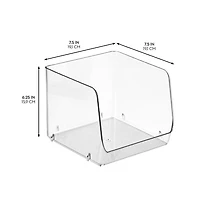 iDesign Open-Front Bin for Household Storage, Set of 4, Clear, Made in Usa