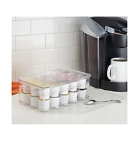 iDesign Stackable Coffee Pod Holder for K-Cup Pods - 29 K-Cup Capacity - Set of 2 - Clear