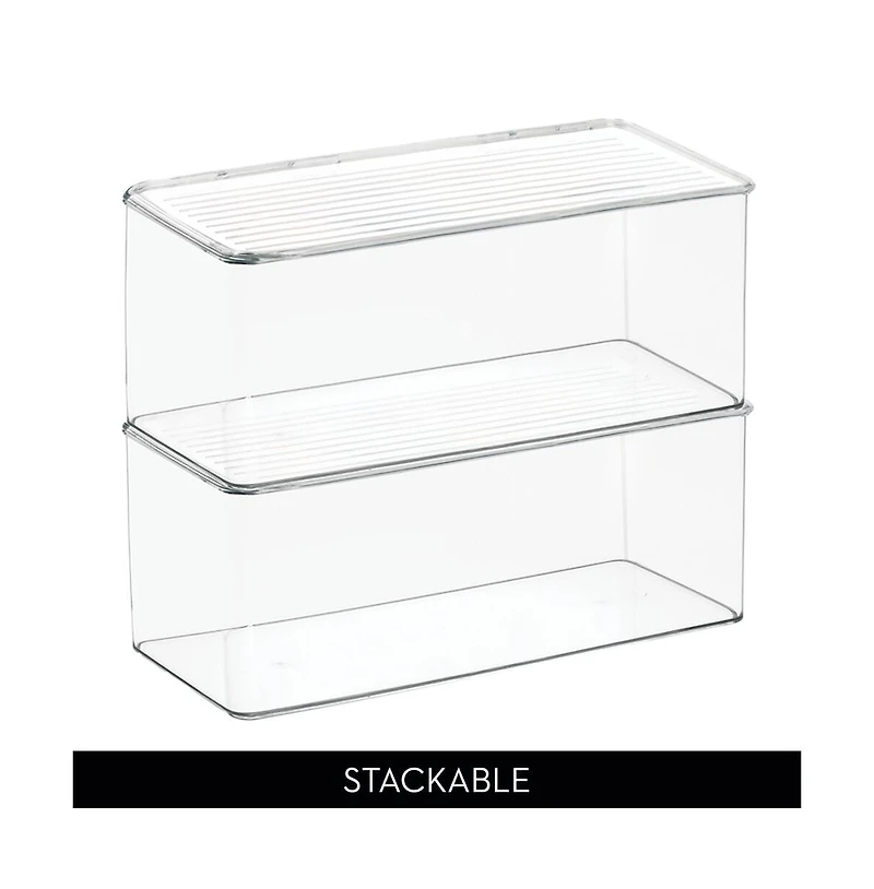 iDesign Stackable Hinged-Lid Storage Box - Clear