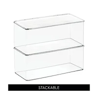 iDesign Stackable Hinged-Lid Storage Box - Clear