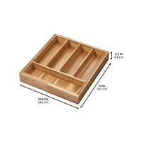 iDesign Expandable Acacia Wood Cutlery Drawer Organizer -Natural