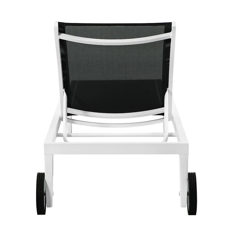 Meridian Furniture Nizuc Mesh Water Resistant Fabric Outdoor Patio Chaise Lounge Chair